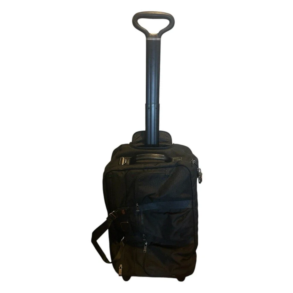 Tumi Alpha Bravo Bremerton Roller Duffle Wheeled Bag Nylon Carry On Black